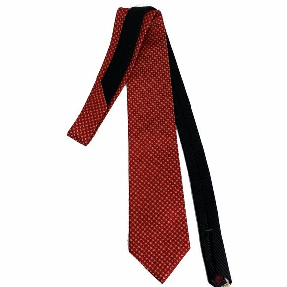 Tommy Hilfiger Mens Silk Necktie Red - Picture 6 of 6